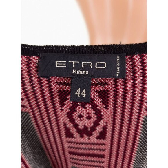 Etro Jacquard Knit Dress Size 44 US 6 Black Multi $925 - Picture 8 of 10